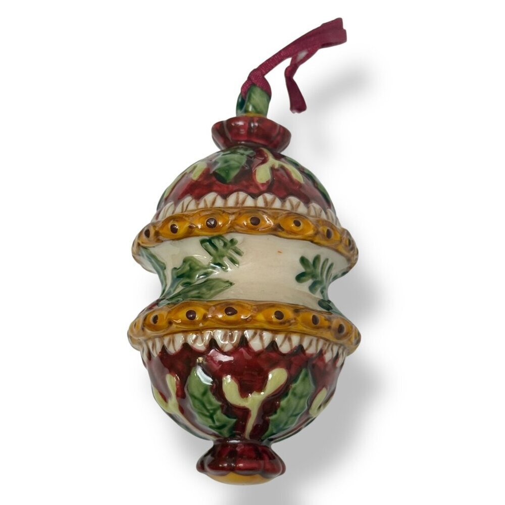 VILLEROY & BOCH Christmas Ornament Classic Holly Ceramic Elegant Holiday